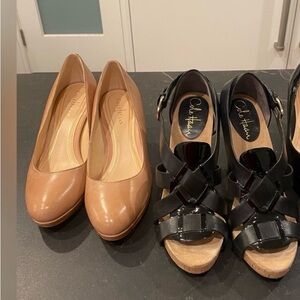 Two pairs of stunning and classic Cole Haan heels with a little platform